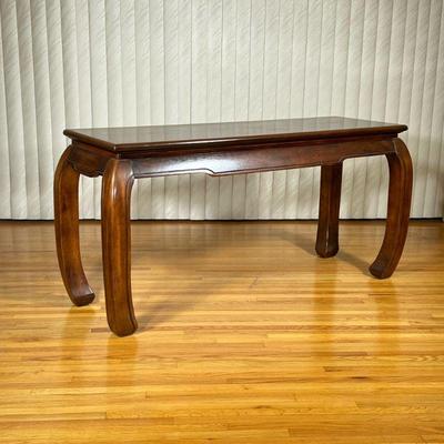 Chinese (Ming Dynasty) Table | Vintage (1970s) Chinese (Ming Dyntasy) style console table with square legs with spade feet. - h. 27.5 x...