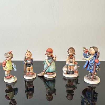(5pc) Goebel Hummels - "Little Sweeper" & Others | Vintage (1970s) West Germany (Goebel) Hummel "Hear Ye, Hear...