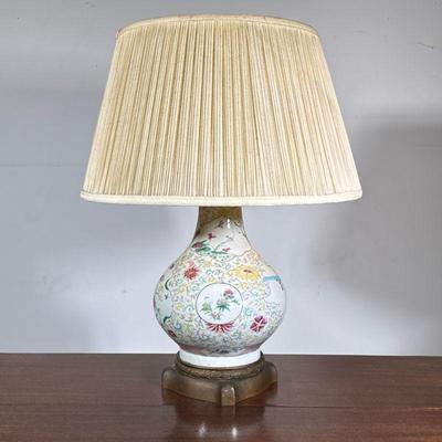 Chinese (Qing Dynasty) Style Table Lamp | Chinese (Qing Dynasty) Famille Rose style porcelain style table lamp. Likely this vase was...