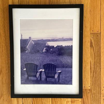 Unknown Artist, Original Photography - Adirondack Chairs | Scenic photograph (black & white coloration) of Adirondack chairs...