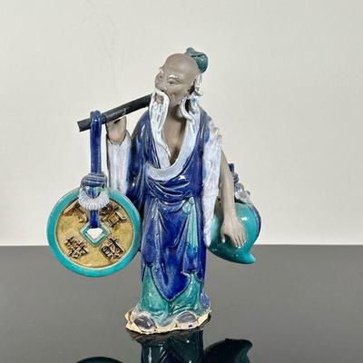 Chinese "Mud Man" Figurine | Antique (1890-1919) Chinese (Shekwan/Shiwan) glazed clay figurine of a "Mud Man,"...