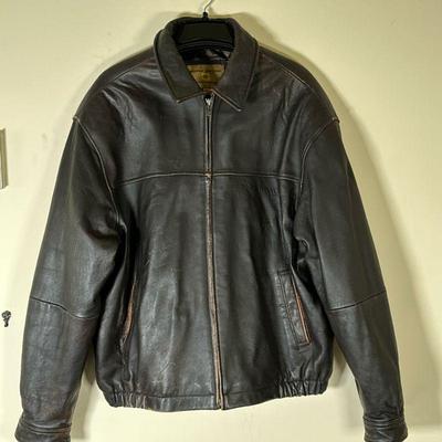 Men's Boston Harbour Leather Jacket - Black | Men's Boston Harbour Outdoorwear leather jacket marked "Made in China."...