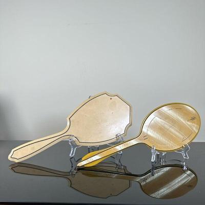 (2pc) Handheld Dresser/Vanity Mirrors | Vintage handheld mirrors for dresser/vanity. - l. 15 in

