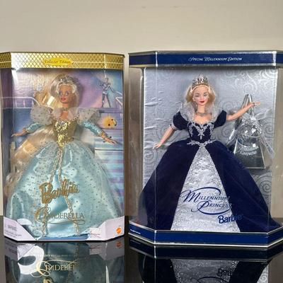 (2pc) Limited Edition Mattel Barbie Dolls | Vintage (1996) Mattel "Collector Edition" Barbie as Cinderella doll with long...