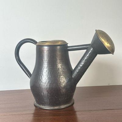 Smith & Hawken Brass Watering Can | Vintage Smith & Hawken brass (decorative only) watering can. - h. 11 in

