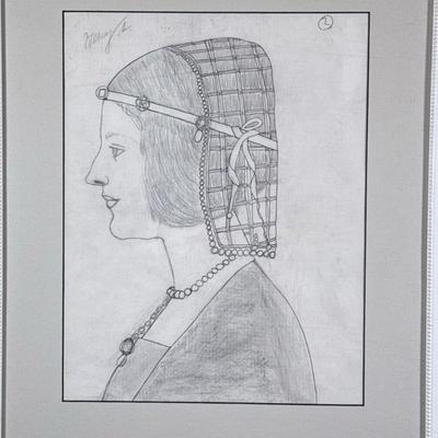 After Leonardo Da Vinci (Italian, 1452-1519) Sketch | After Leonardo Da Vinci's Béatrix D’Este-Sforza duchesse de Milan, 1490....