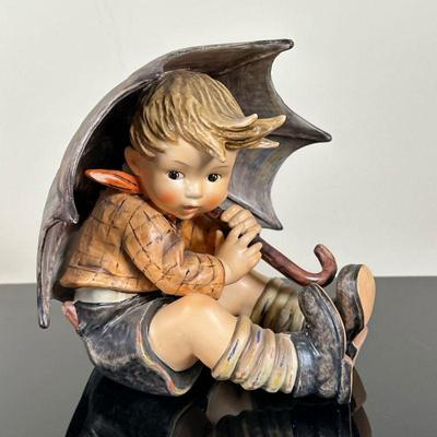 Goebel Hummel - "Umbrella Boy" | Vintage (1972) West Germany (Goebel) Hummel used as a large bookend. Marked "Hum...