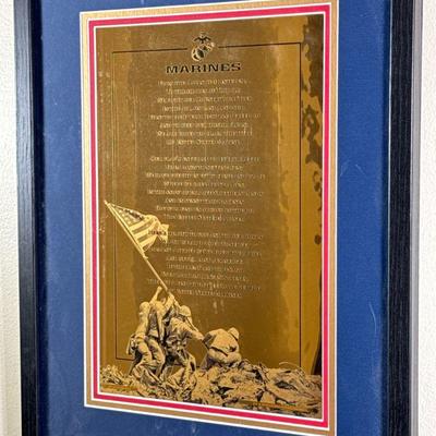 24-Karat Gold U.S. Marines' Hymn Plaque | Limited edition, 24-karat gold United States Marines' Hymn plaque with Certificate of...