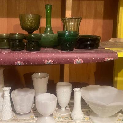 Vintage Green + Milk Glass Collection