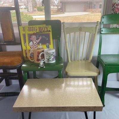 Vintage Child Vintage Chairs With Retro Mini Table 