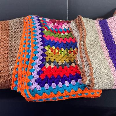 Granny Square Cricket Blanket And C2C Crochet Blanket