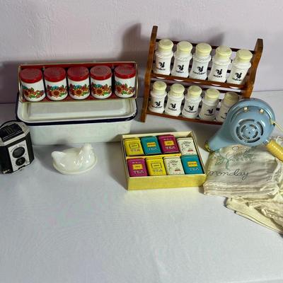 MCM Hair Dryer, Kodak Camera, Vintage Spice Rack & More!