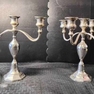 Ct967 silver tone candlesticks