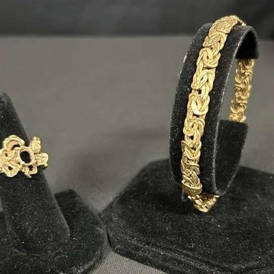 Ct989v 14k gold bracelet and 10k gold ring