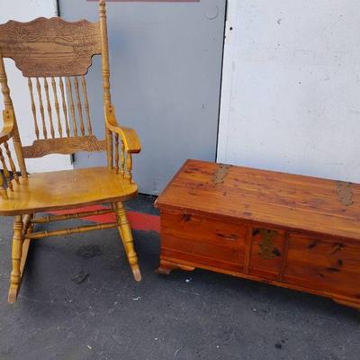 Ct812 cedar chest and rocking chair