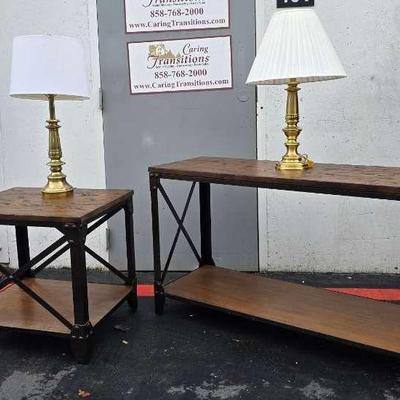 Ct748 end table and credenza with lamps