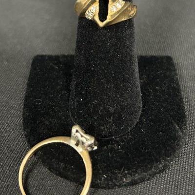 Ct964v 14kp gold diamond ring and 14k gold ring