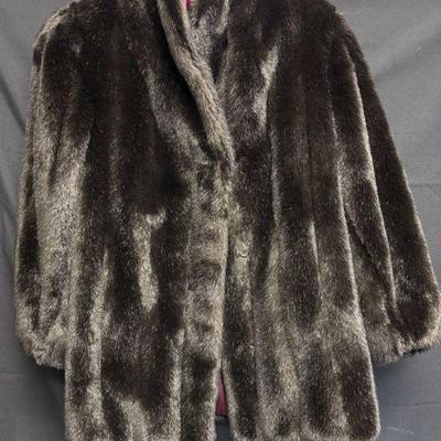Ct841 women s mid length fur coat