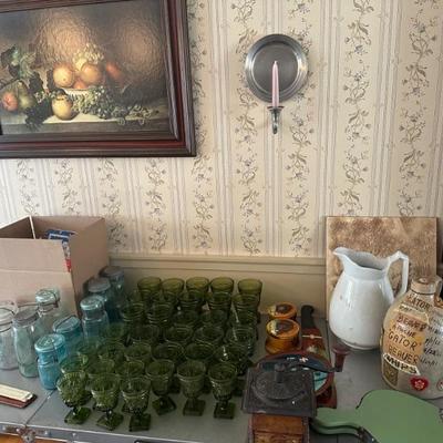 Indiana glass , stamp lot , mason jars 