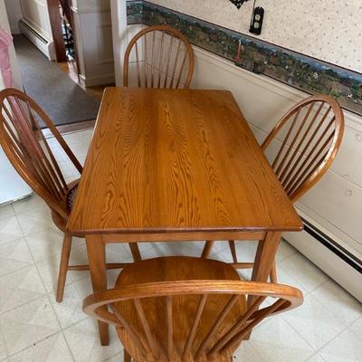 Solid wood table & chairs 