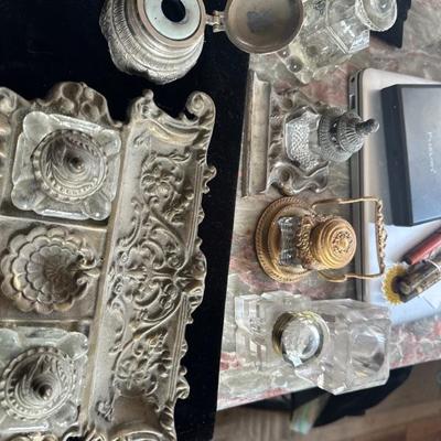 Vintage ink wells 