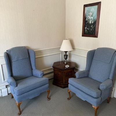 Pair of wingback chairs 