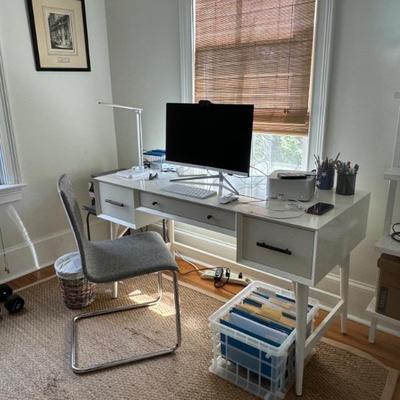 Modern desk by West Elm. Measures 52” wide x 24” deep x 30” tall 