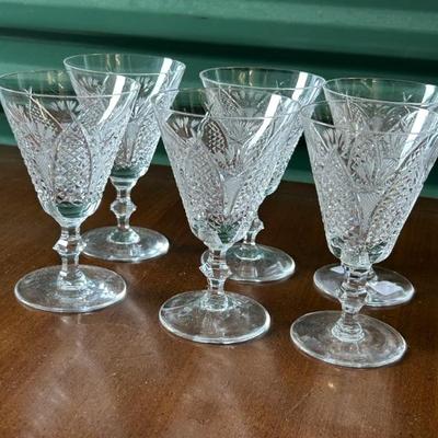 Set of 6 Waterford crystal Dunmore pattern.