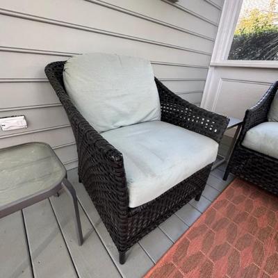 Outside chair 31” tall x 30” deep x 28.5” wide