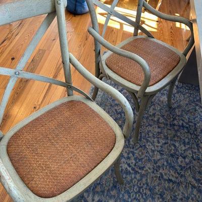 6 arm chairs and 2 matching accent chairs without arms available. 