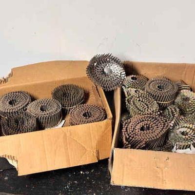 Two Boxes Of Roofing Nail Rolls
