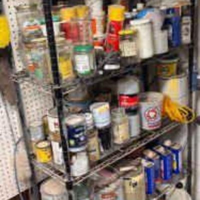 Five Tier Metal Shelf With Contents
