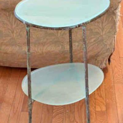 Metal & Glass End Table/Plant Stand
