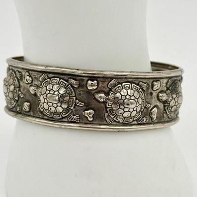 Sterling Silver Turtle Cuff Bracelet
