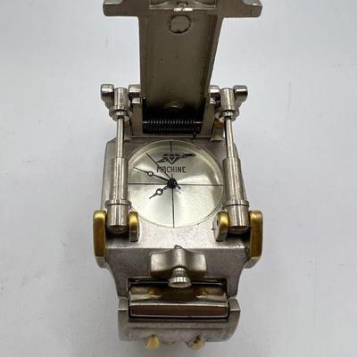 New Edge Co Machine III Steampunk Piston Watch with Flip Up Cover

