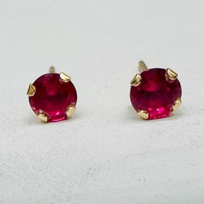 Sparkling Valentines 10K Gold Stud Earrings
