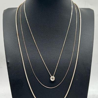 (3) Sterling Silver Necklaces
