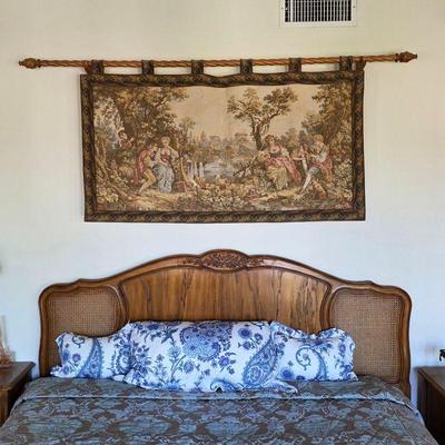 Drexel French Provincial headboard & French tapestry