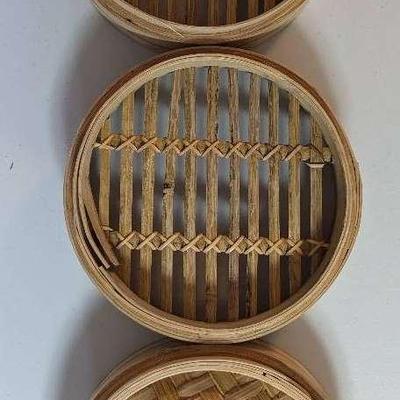 PPE065 Bamboo steamer basket, Two tier, 10" diameter.