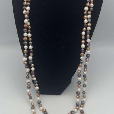 PPE404-Beautiful Tri-Color Freshwater Pearl Necklace