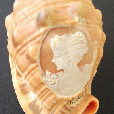 PPE019 - Vintage Hand Carved Conch Shell #2