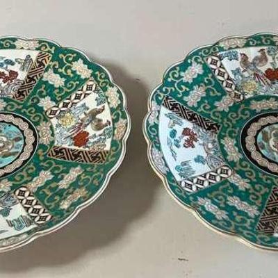 PPE241- Vintage Gold Imari Hand Panted Porcelain Plates From Japan