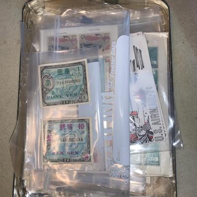 PPE021 Large Collection of Vintage Ryukyu Stamps, Postcards, and Currencies