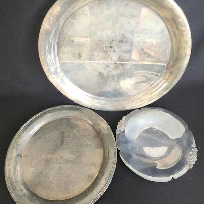 PPE054 - Trio of Silver-Plate Serving Platters 