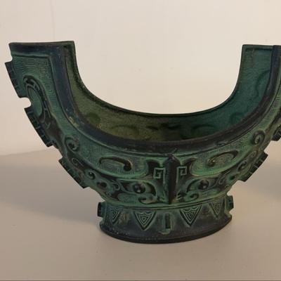 PPE050 Vintage Cast Bronze Ikebana Flower Pot