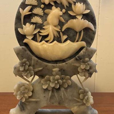 PPE266- Vintage Soap Stone Carving Of Goldfish Or Koi 