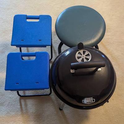 PPE024-New Hibachi and Three Stools