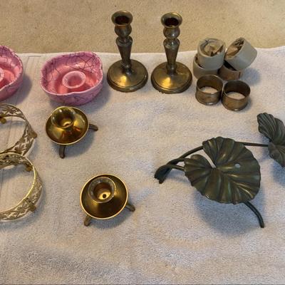 PPE124 Vintage Bronze Candle Stick Holders and More