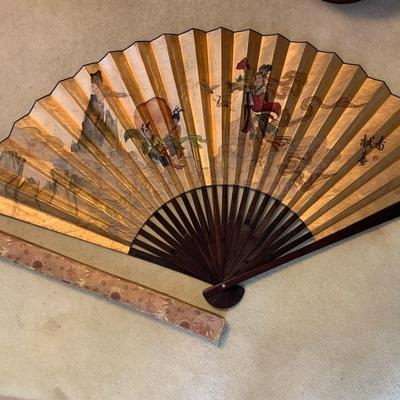 PPE107 Very Large Painted Chinese Fan