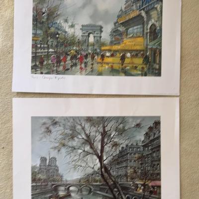 PPE307 Set of Two Paris Impressionist Art Prints